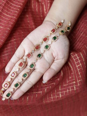 Gold Finish Zircon Stones Necklace Set