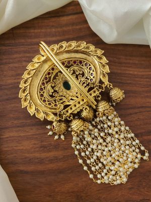 Gold Look Alike Floral Design Multi Stone Jadai Billai
