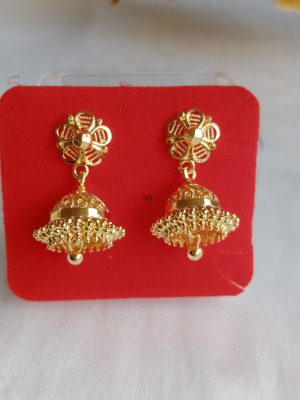 Gold Replica Flower Design Jhumkas