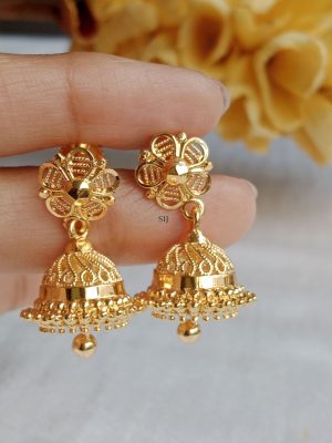 Gold Replica Flower Design Jhumkas