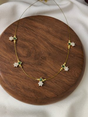 Green and AD Stones Invisible Necklace