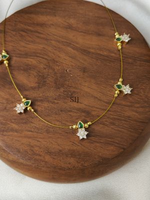 Green and AD Stones Invisible Necklace