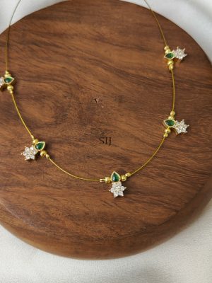 Green and AD Stones Invisible Necklace