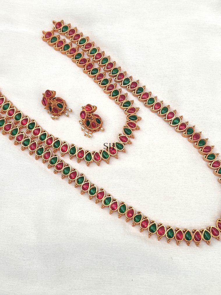 Green and Ruby Kemp Stone Jewellery Combo