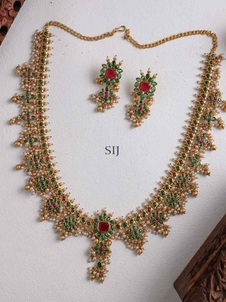 Guttapusalu Green with Ruby Haram