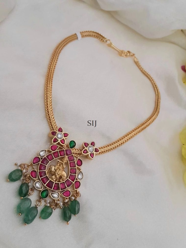 Jadau Kundan Krishna Pendant Choker