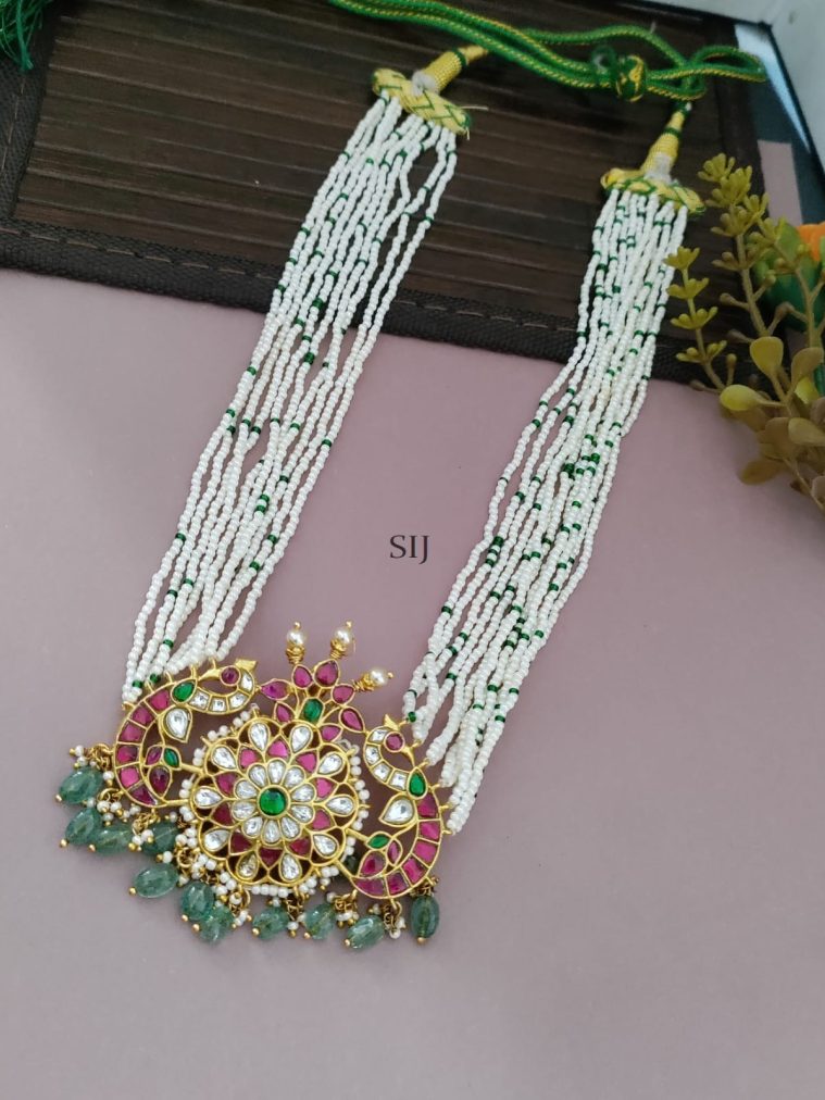 Jadau Kundan Pendant Pearl Long Necklace