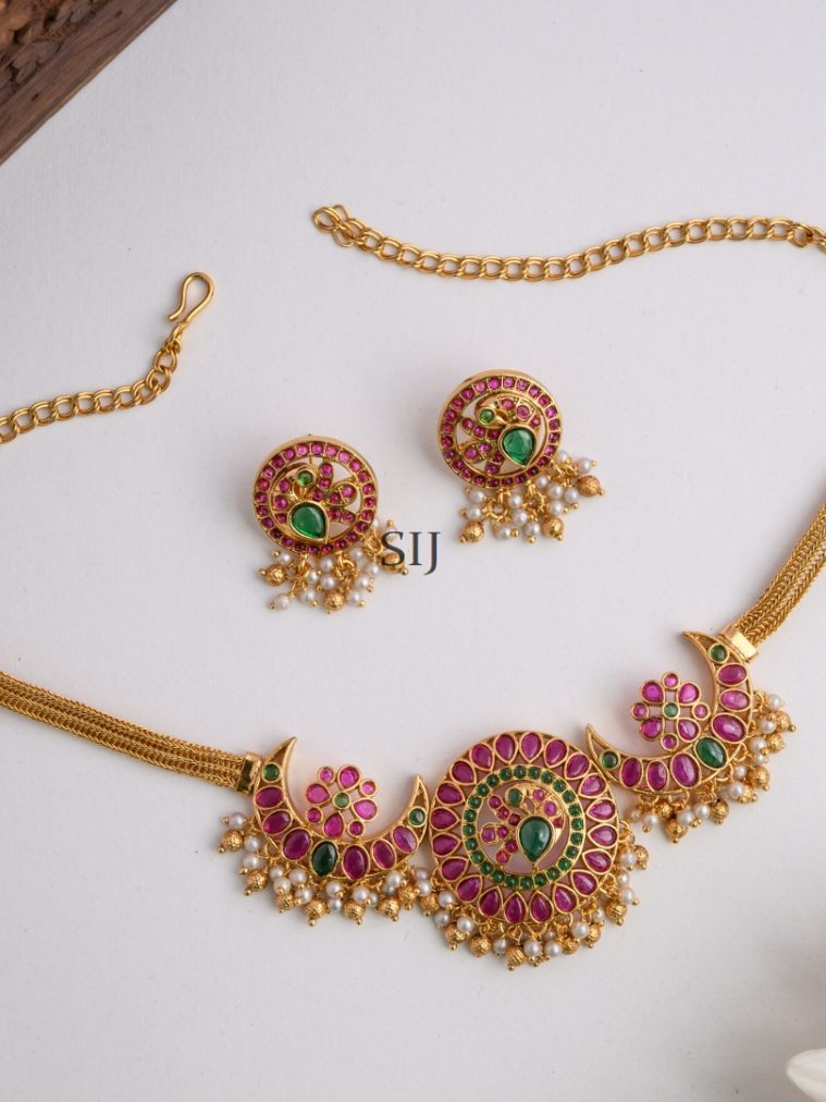 Kemp Stones Peacock Design Necklace