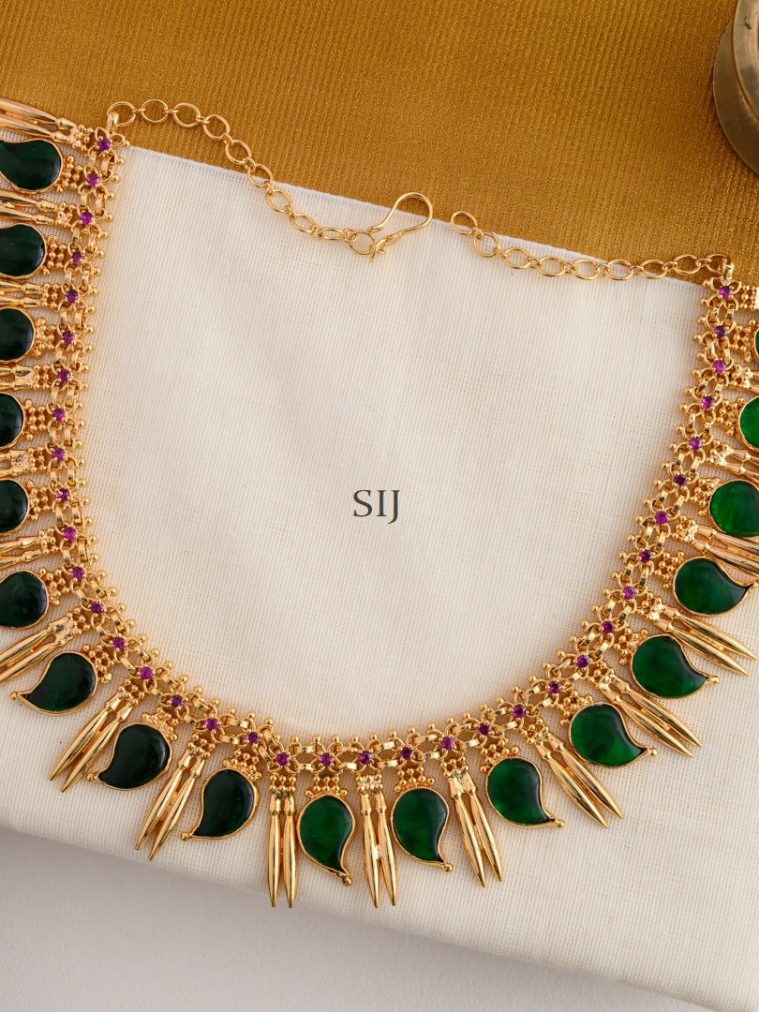 Kerala Style Mango Design Palakka Necklace