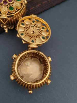 Lakshmi Pendant Gold Plated Kumkum Box