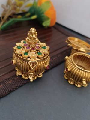 Lakshmi Pendant Gold Plated Kumkum Box