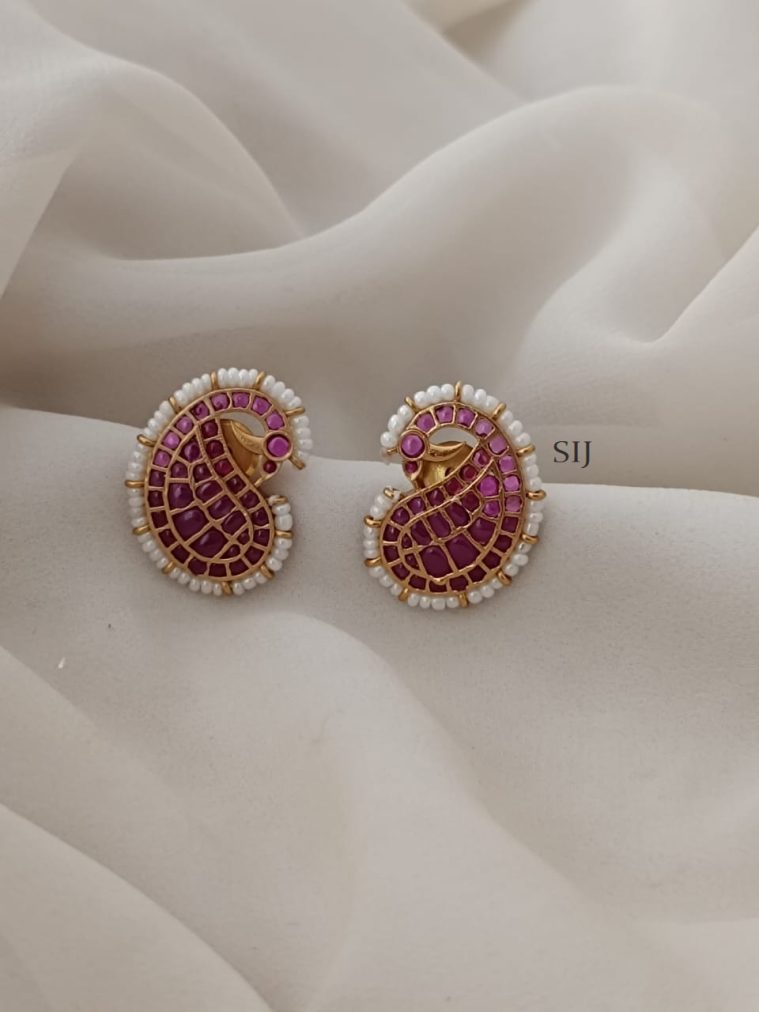 Mango Design Pearl &Ruby Kemp Studded Ear Studs