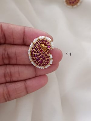 Mango Design Pearl &Ruby Kemp Studded Ear Studs
