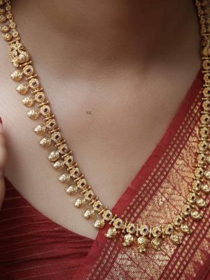 Mango Design Studded Kemp Stones Long Necklace