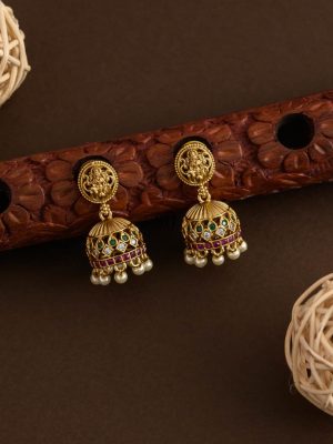 Matt Finish Lakshmi Temple Necklace