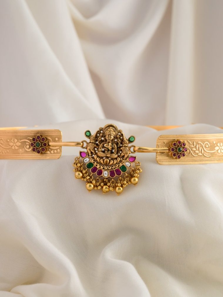 Matt Finish Lakshmi With Elephant Hip Belt
