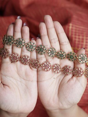 Matte Finish Round Design AD Stones Choker