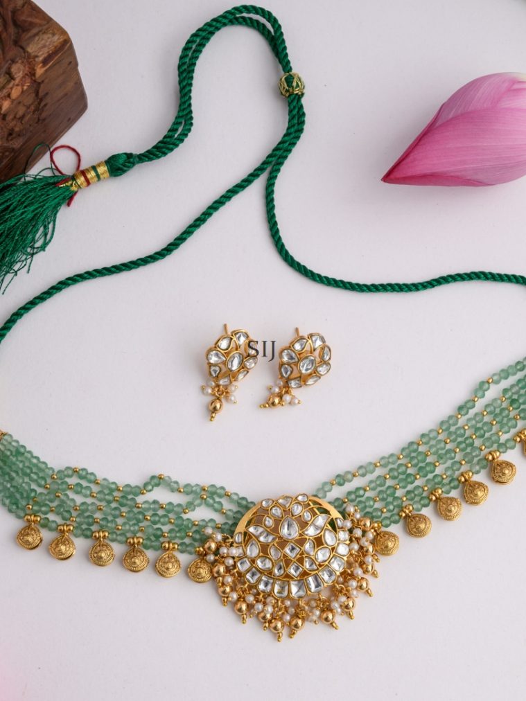 Mint Green Beaded Bridal Choker