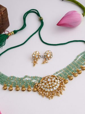 Mint Green Beaded Bridal Choker