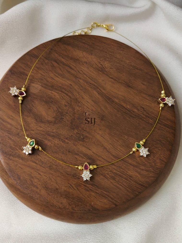Multicolor AD Stones Invisible Necklace