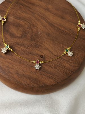 Multicolor AD Stones Invisible Necklace