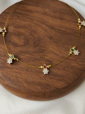 Multicolor AD Stones Invisible Necklace