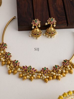Multicolor Stones Lotus Hasli Necklace