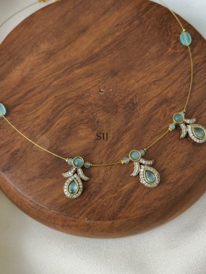 Pastel Green Victorian Finish Invisible Necklace