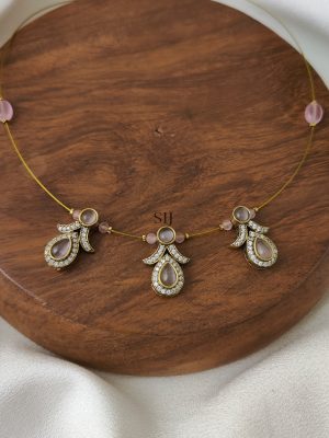 Pastel Pink Victorian Finish Invisible Necklace