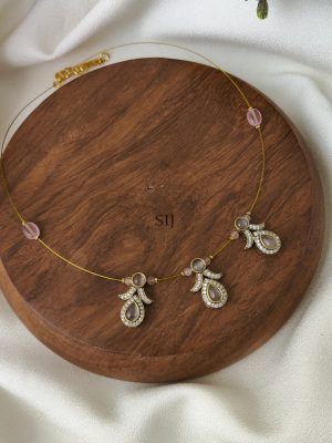 Pastel Pink Victorian Finish Invisible Necklace