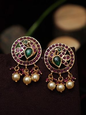 Peacock Motif Kemp Stones & Pearl Dropped Choker
