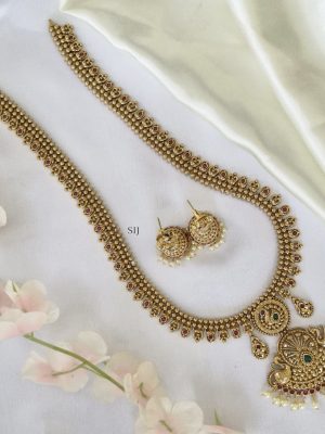 Imitation Long Haram with Dual Peacock Pendant
