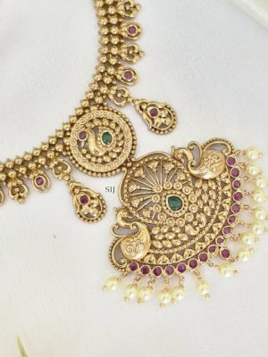 Imitation Long Haram with Dual Peacock Pendant