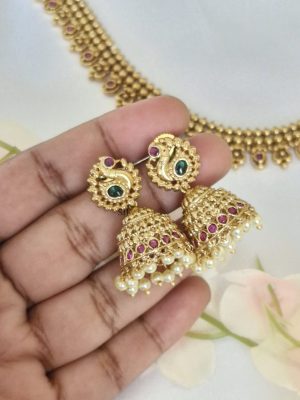 Imitation Long Haram with Dual Peacock Pendant