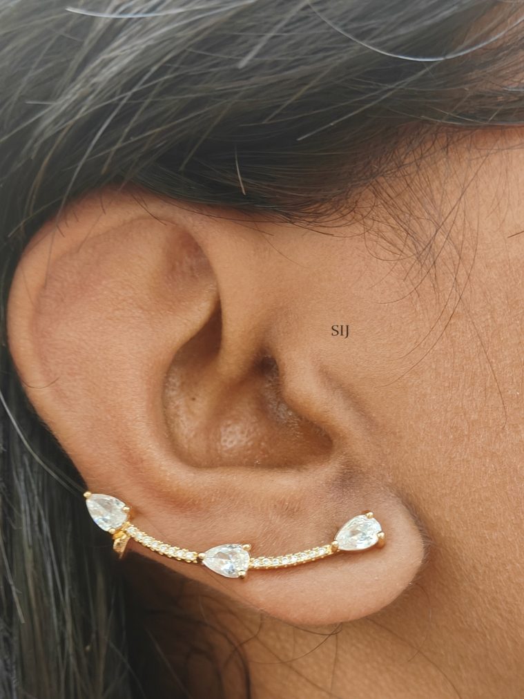 Rose Gold AD Stones Earcuffs