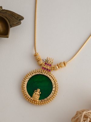 Round Shape Palakka with Lakshmi Pendant& Chain