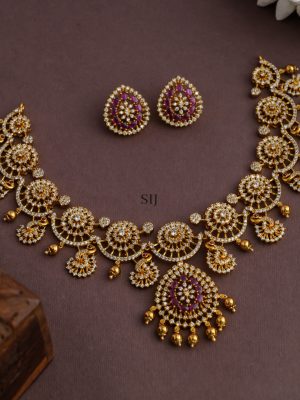 Ruby Stones AD Matt Finish Necklace