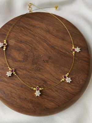 Ruby and AD Stones Invisible Necklace