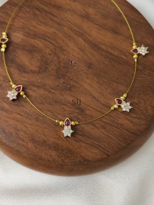 Ruby and AD Stones Invisible Necklace