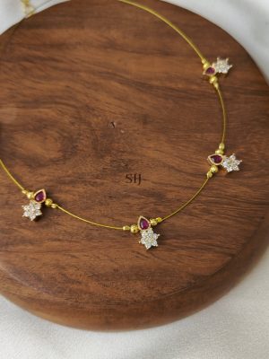 Ruby and AD Stones Invisible Necklace