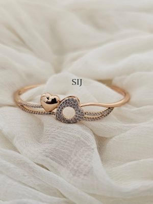 Heart Design CZ Stones Openable Bracelet