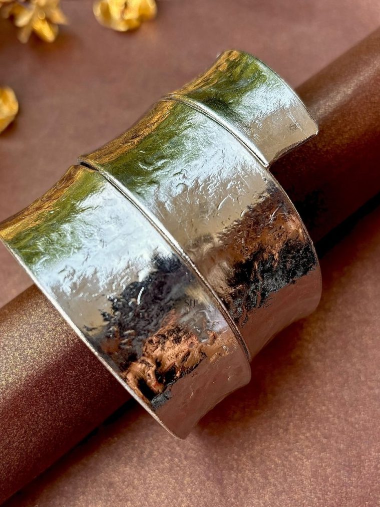 Silver Plated Handcuff Bangles
