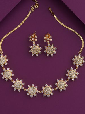 Star Design AD Stones Necklace Set