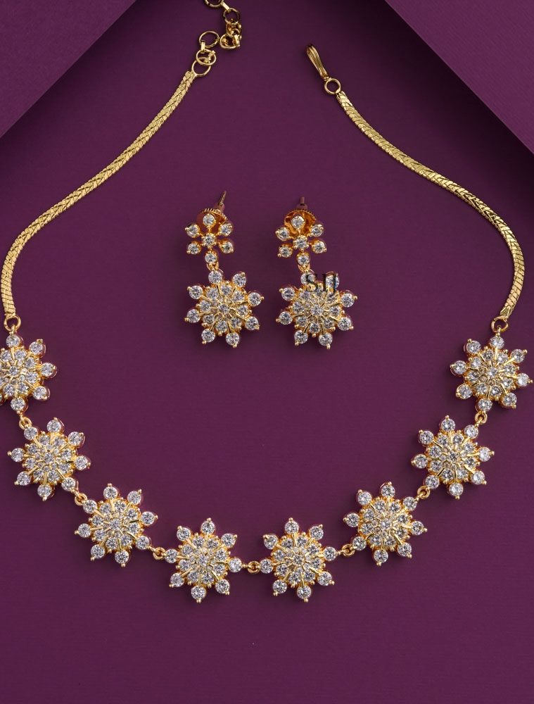 Star Design AD Stones Necklace Set