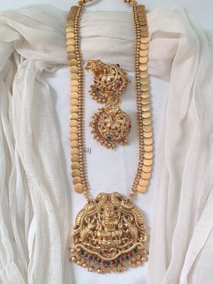 Temple Lakshmi Coin Long Haram Set