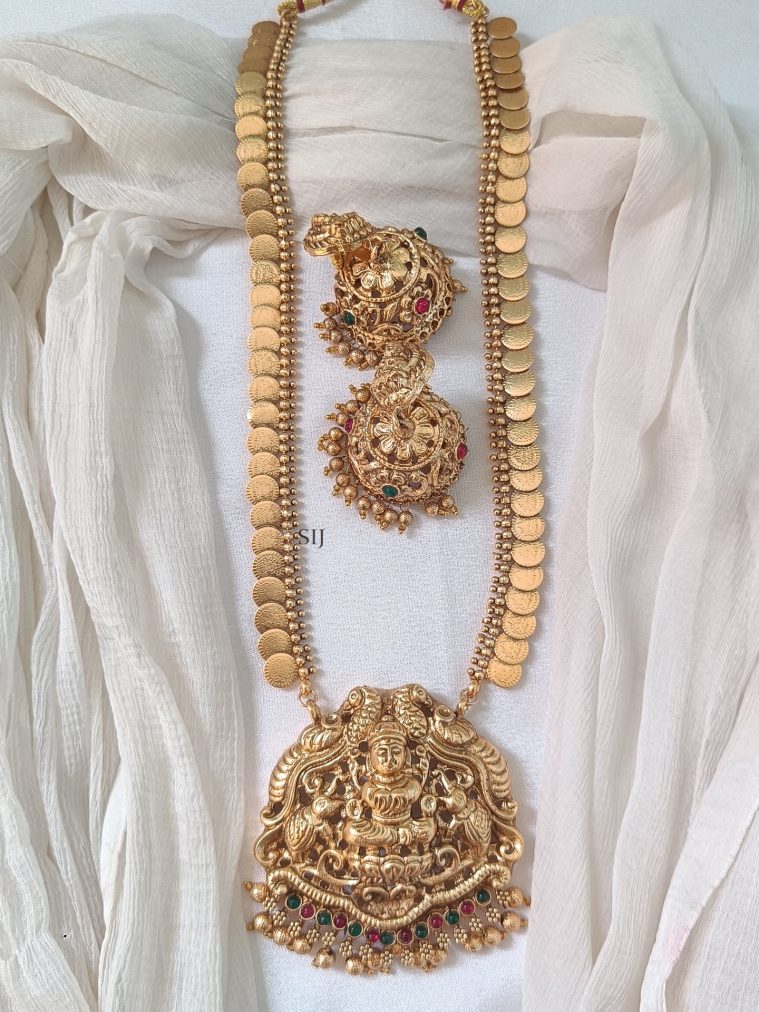 Temple Lakshmi Coin Long Haram Set