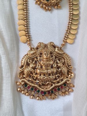 Temple Lakshmi Coin Long Haram Set
