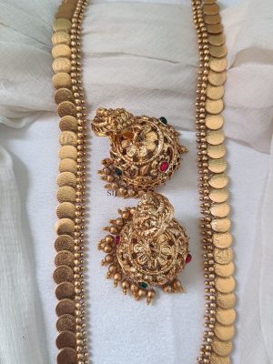 Temple Lakshmi Coin Long Haram Set