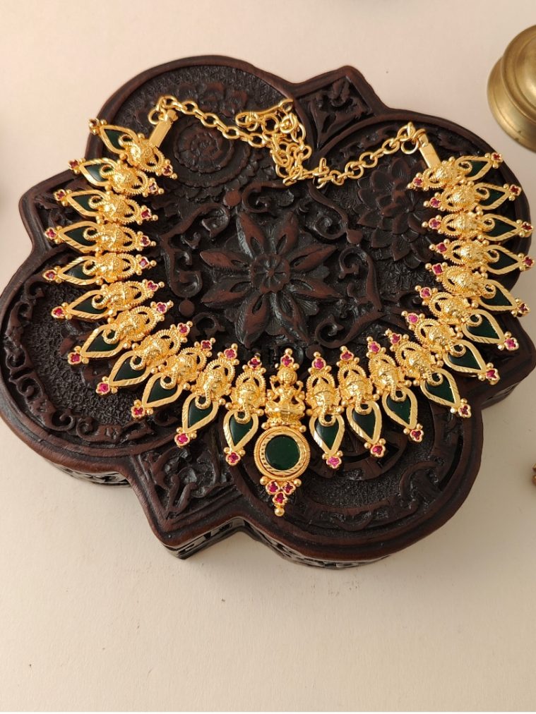 Traditional Ganesh Lakshmi Palakka Necklace