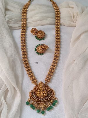 Traditional Lakshmi Motif Pendant Long Haram Set